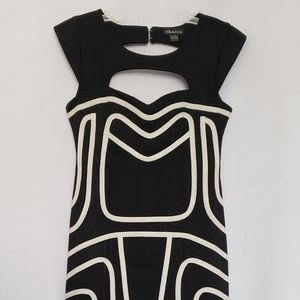 Black with White ribbon design Summer dress.